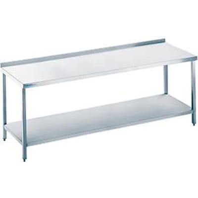 Werktafel van rvs met legbord, 850 x 700 x 1800 mm