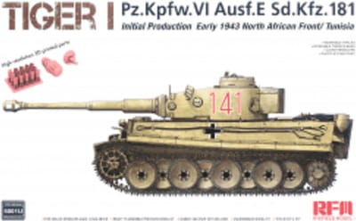 Rye Field Model Modelbouwpakket Militaire voertuigen - 5001U Tiger I Initial Production - Early 1943 North African Front/Tunisia Plastic - 1:35 - Modelbouw