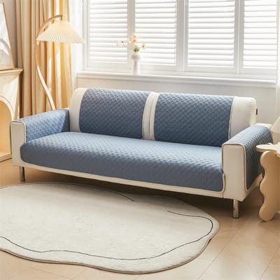 1 stuks Effen Eenvoudig Effen Ronde Gewatteerde Antislip Bankhoes, Bank Slipcover Meubelbeschermer voor Kantoor Woonkamer Huisdecoratie 70*90cm