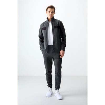 Heren Kleurblok Fleece Sweatshirt en Broek Set