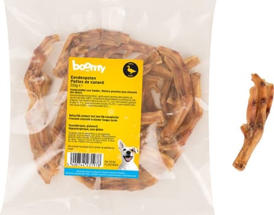 Boomy - Gedroogde eendenpoten - Natuurlijke hondensnacks - Gezonde hondensnoepjes - Hondenkoekjes - 2 x 250g