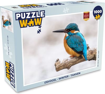 Puzzel IJsvogel - Winter - Takken - Legpuzzel - Puzzel 1000 stukjes volwassenen