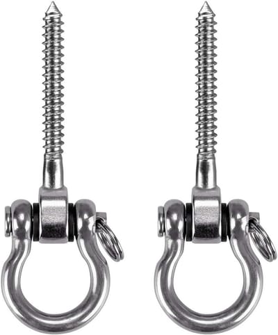 2 stuks 304 roestvrij stalen schommelhangers, Heavy Duty 180 ° schommelhaken schroefbeugel voor indoor outdoor speeltuin hangmat touw swing stoel ponszak veranda swing set, 1000 lbs