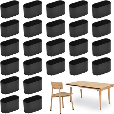 Stoelpootdoppen - Meubelvoetjes - Vloer Beschermen - Antislip Design - 24 Stuks - Zwart