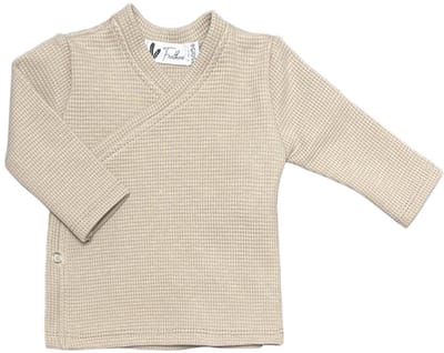 Overslagshirtje - Waffle - Dark beige - maat 44