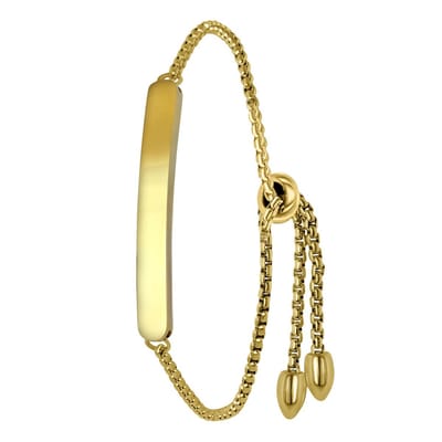 Lucardi Dames Plaatarmband plated - Staal - Armband met hanger - Cadeau - 26 cm - Goudkleurig