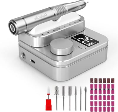 SnelShoppen - Professionele Elektrische Nagelvijl 35000RPM Draadloos Oplaadbaar met 7 Frezen voor Manicure en Acryl Nagels - Compacte Magnetische Basi