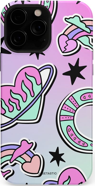 Casetastic Hoesje Geschikt voor Apple iPhone 13 Pro Max Magsafe - Stijlvolle Beschermende Duo-layer Case - Paarse Droomwereld