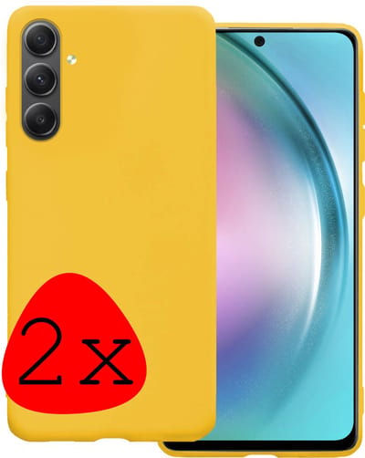 Hoesje 2 Stuks - Geschikt voor Samsung Galaxy A54 - Sterk & Shockproof - Case Siliconen - Back Cover - Telefoon Hoes - Geel