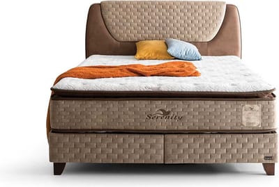 BSS Bedding Serenity - boxspring bed met opbergruimte - boxspring 140x200 - incl. luxe matras en hoofdbord