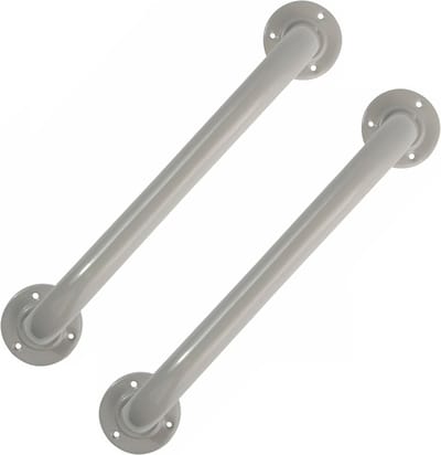 MSV Badkamer/douche wand/muur handgreep - 2x - rvs metaal - beige - 30 cm - Extra houvast beugel