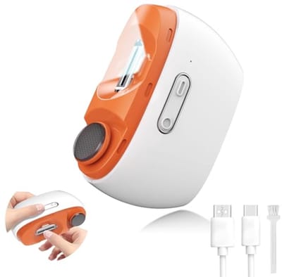 Elektrische Nagelknipper en Polijstmachine 2 in 1 - Draagbare Nagelsnijder met LED Licht en USB Opladen