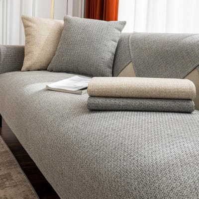 Japanse stijl katoenen linnen woonkamer bank kussen vier seizoenen universele effen kleur stoffen voering hoes handdoek antislip bankhoes 70*150cm