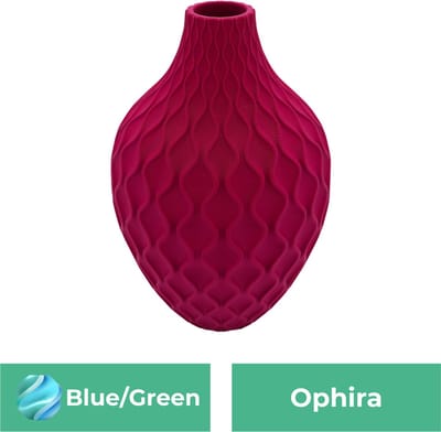 Ophira moderne vaas – Decoratieve vaas - Blauw / Groen - 3d geprinte vaas – geschikt voor droogbloemen - 20CM