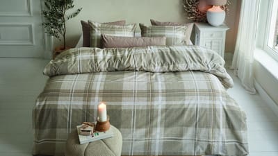 Rivièra Maison Tartan Check dekbedovertrek - Tweepersoons - 200 x 200/220 cm - Zand