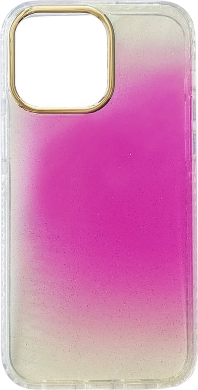 Casemania Hoesje Geschikt voor Apple iPhone 13 Pro Max - Paars - Extra Stevig Glitter Regenboog Siliconen Back Cover