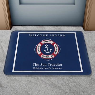 Gepersonaliseerde Boot Deurmat Nautisch Anker Kompas Antislip Badmat Jacht Decor Binnen Buiten Welkom Kleed 50x80cm