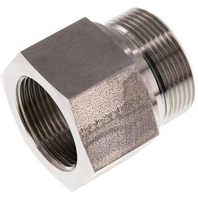 G 1 1/2'' x G 1 1/4'' M/F RVS Neusstuk 315 Bar - Hydrauliek - FL2S-MF-STE-112G-114G