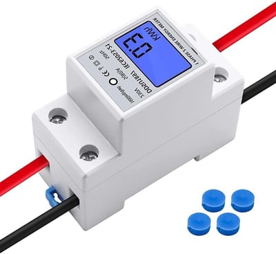 Digitale Stroommeter 1 Fase 2-Pool, 5 (80)A, 230V AC - Precisie kWh Teller voor AC Stroom, DIN Rail Montage en Energiebeheer