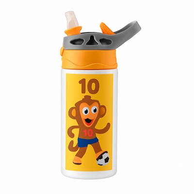 Stoere Grunge **'il_1140xN.4680380511_m9e1'** Drinkfles – Unieke Zwart-Wit Drinkfles voor Kunst- en Stijlliefhebbers - Waterfles voor kinderen (wit/oranje)