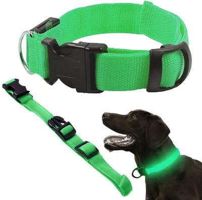 Han-Bar® Glow-in-the-dark - LED-Halsband - Groen - Honden en Katten – Verstelbaar, Veilig & Superzichtbaar
