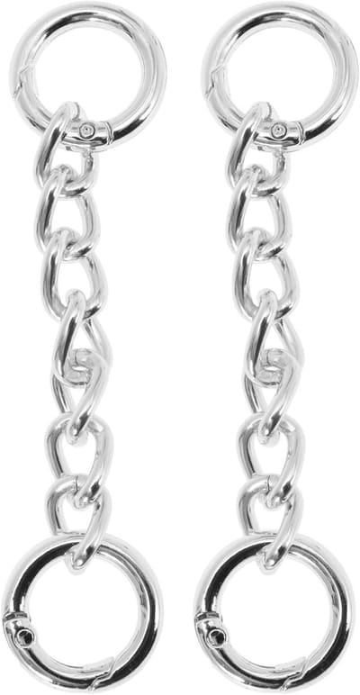 Aluminium Tas Ketting Set - 2 Stuks Verlengkettingen voor Handtas, Portemonnee en Schoudertas - 11 cm met Veerring voor Vervangingsaccessoires in Zilver