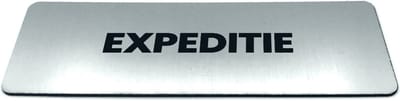 Deurbordje met tekst Expeditie - Formaat 150 x 50 mm x 1,6 mm - Incl. plakstrip | Geborstelde RVS-look toplaag | Gratis Verzending | Decoporta