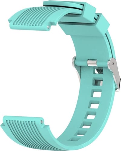 Geschikt voor Samsung Galaxy Watch (46MM) Siliconen Bandje Vertical Stripe |Mint Groen / Mint Green| One Size