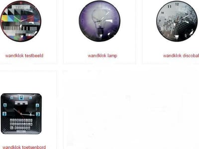 wandklok applicatie discobal - lamp - testbeeld - toetsenbord