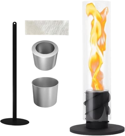 Tafellamp Sfeerhaard - Decoratieve Lamp - Huiselijke Sfeer - Gehard Glas - 40x19cm