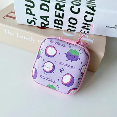 Étui Rigide Cartoon Mini Fermeture Éclair pour Casque Portable Pochette Boîte pour Écouteurs Sac de Rangement pour Écouteurs Organisateur de Câble USB Protecteur