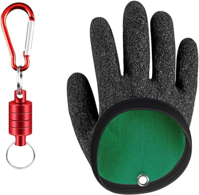 Bite Bestendige Vissershandschoenen met Magnetische Sluiting - Waterdichte Handschoenen voor Veilige Snoekbaars Behandeling, Links Handen, Duurzaam en Comfortabel