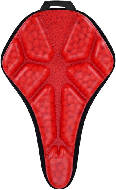 Fietsstoelkussen - Zadelhoes Fiets - Comfortabel Fietsen - Schokabsorberende Gel - 28.5 x 18.5 cm - Rood