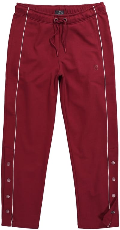 JAY-PI - Heren - joggingbroek fitness sweatstof zijstrepen Basic-Fit tot 7XL - Koperbruin - Maat 3XL