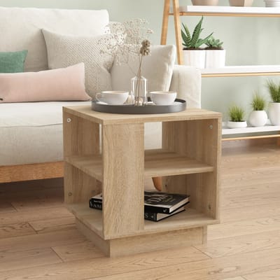 vidaXL - Salontafel - 40x40x43 - cm - bewerkt - hout - sonoma - eikenkleurig