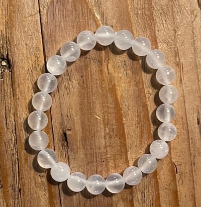 Seleniet - edelstenen - armband 8 mm - meditatie aura reiniger en voor meer energie