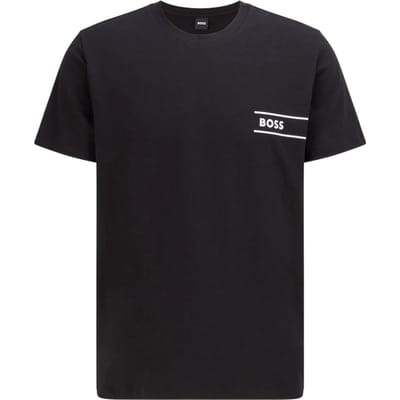 Boss Heren Hbw Logo Crew Hals T-shirt (Zwart)