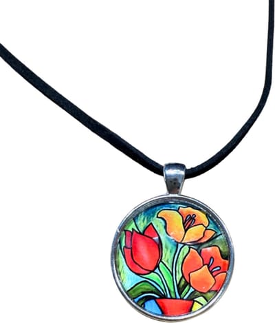 Ketting Tulp rood geel verstelbaar - Charme Bijoux