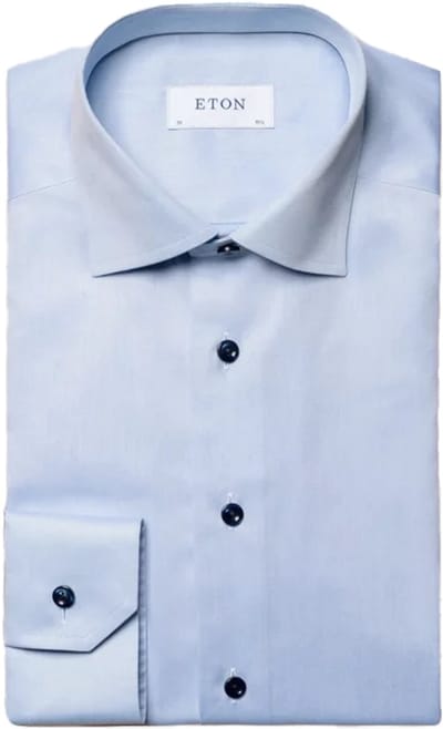 Eton Overhemd Subtle Special Detail Uni Color Signature Twill Licht Blauw / male