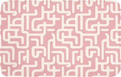 WC mat 80x50 cm - Antislip - Doolhofpatroon - Roze - Wit - Abstract - Toiletmat - Vloermat - Douchemat - Toilet tapijt - Toiletmatten