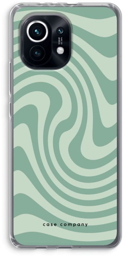 Case Company® - Hoesje geschikt voor Xiaomi Mi 11 hoesje - Swirl Groen - Soft Cover Telefoonhoesje - Bescherming aan alle Kanten en Schermrand