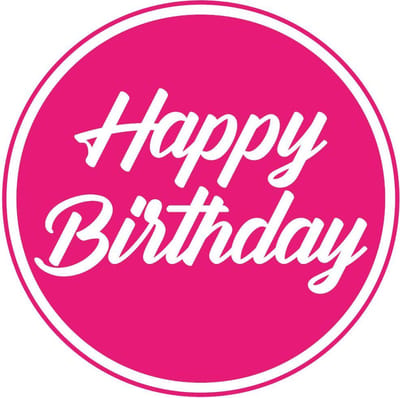 Bierviltjes/onderzetters Happy Birthday - 10x stuks - fuchsia roze - D10 cm - Verjaardag versiering