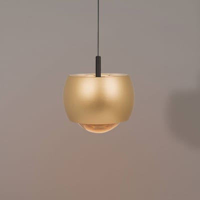 Mantra Iluminación Roller hanglamp, goudkleurig, verstelbaar, glazen lens