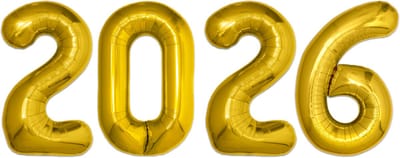 BTH - 2026 Ballon - Oud en Nieuw Versiering - Cijfer Ballonnen - Decoratie - Goud - 36cm