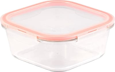 Lock&Lock Ovenschaal met deksel - Vierkant - 1,4 liter - 18,5 x 18,5 cm - Luchtdicht - BPA vrij - PFAS vrij - Ovenschotel - Glazen ovenschaal - Borosilicaatglas - Plastic deksel