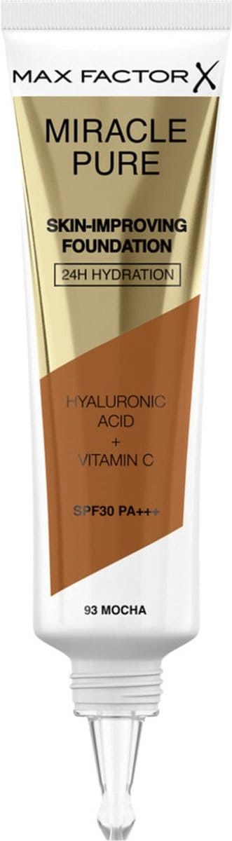 Max Factor Miracle Pure Foundation 93 Mocha - 3 x 30 ml - Voordeelverpakking
