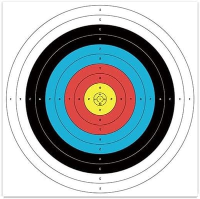 Dailygoods- Dartboard Papier 10 Stuks - 40 x 40 cm - Gecoat Papier - Schietdoelen - Schietoefeningen - Duidelijke Druk - Niet Breekbaar - Doelpapier