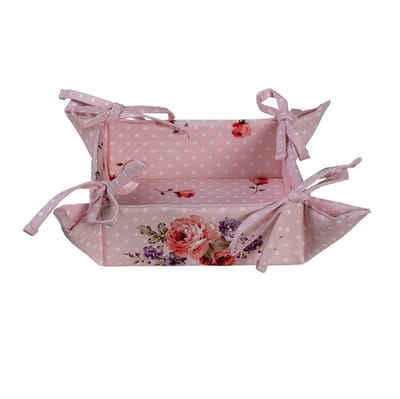 Clayre & Eef Broodmand 35x35x8 cm Roze Paars Katoen Rozen