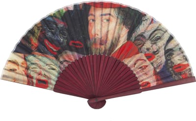Lanzfeld - Waaier - Handwaaier - Bamboe - James Ensor - Zelfportret met Maskers
