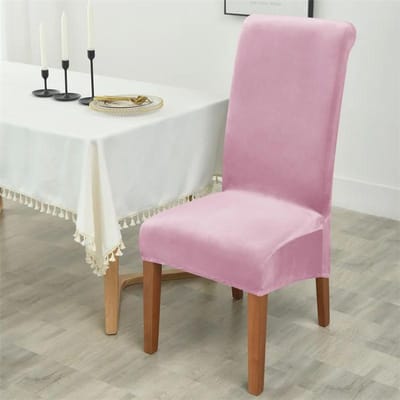 1/2/4/6 stuks Zachte Velours Stoelhoes Elastische Hoge Rug Eetkamerstoelen Zitkussen Effen Kleur Stoelhoes voor Eetkamer Keuken 1Pc chair Cover